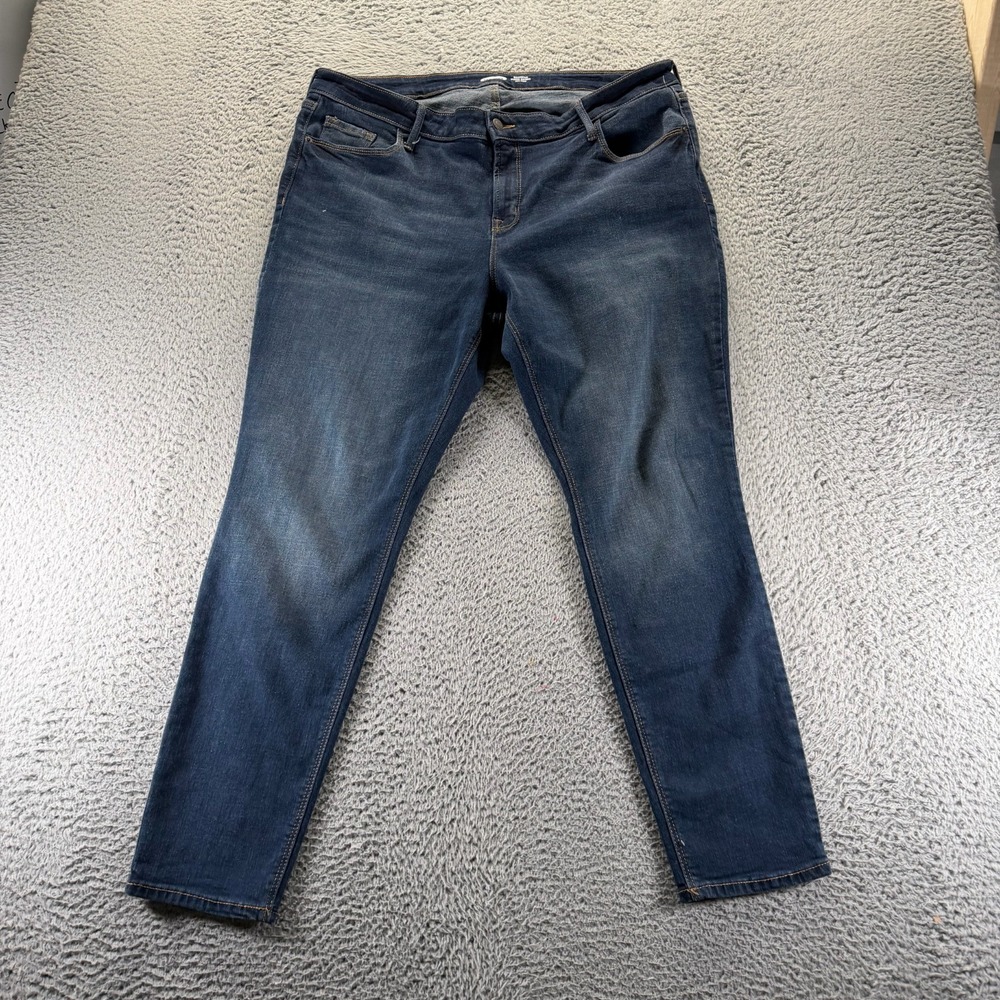 Old Navy Rockstar Jeans Women 18 Blue Cotton Denim Skinny Mid-Rise Faded Stretch